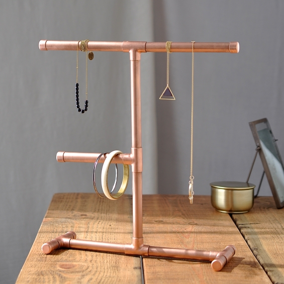 Industrial Copper Jewellery Stand