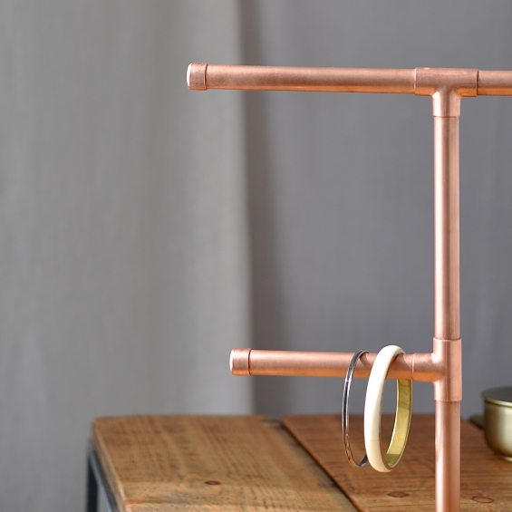 Industrial Copper Jewellery Stand