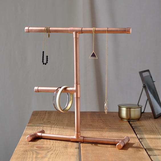 Industrial Copper Jewellery Stand