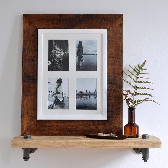 Reclaimed Wooden Four Aperture Photo Frame