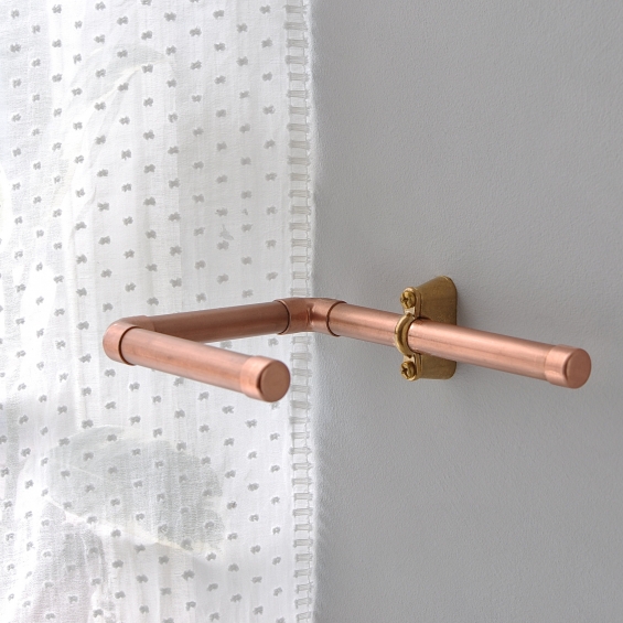 Set Of Industrial Copper Curtain Tie Backs