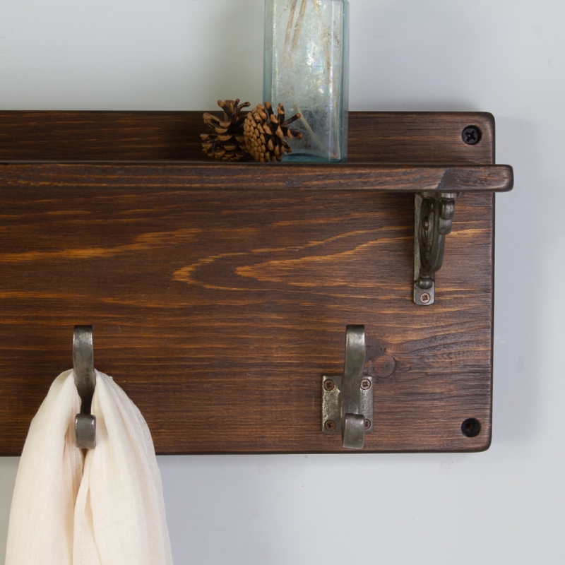 Reclaimed Wood Victorian Coat Hook Shelf - Industrial By Design
