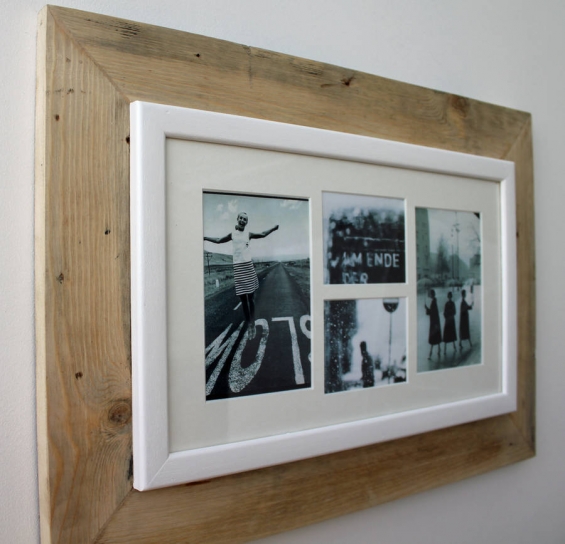 Reclaimed Wooden Multi Aperture Four Photo Frame 3