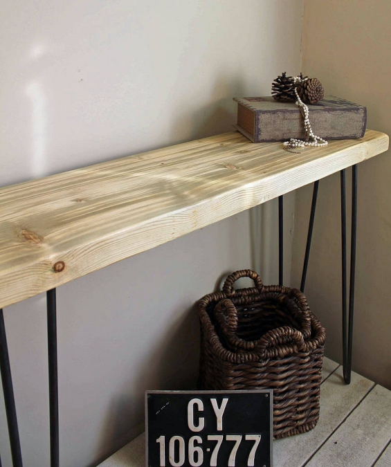 Industrial Style Console Table (Natural)