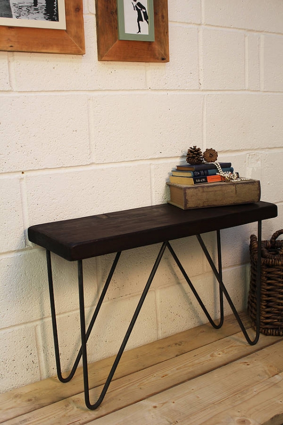 Industrial Style Wood And Steel Bench