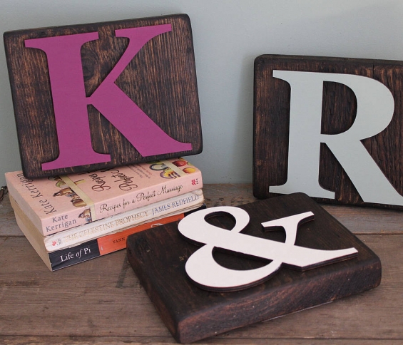 Reclaimed Wooden Block Letters